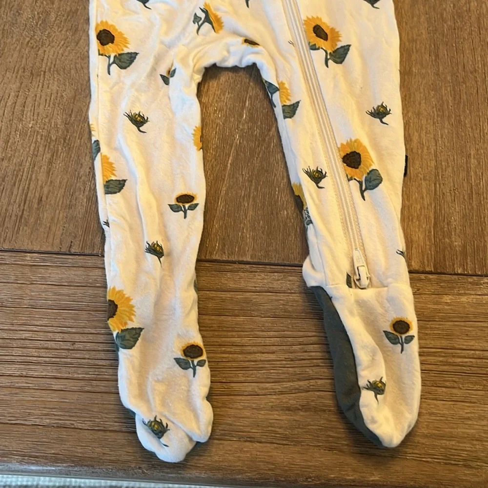 Zippered Footie in Sunflower - Picture 3 of 3